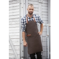 Leather Bib Apron - Mocha