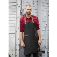 Leather Bib Apron - Black