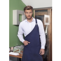 Asymmetrical Bib Apron Classic with Pocket - Navy