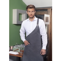 Asymmetrical Bib Apron Classic with Pocket - Anthracite