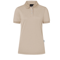 Ladies' Workwear Polo Shirt Modern-Flair, from Sustainable Material , 51% GRS Certified Recycled Polyester / 47% Conventional Cotton / 2% Conventional Elastane - Sand