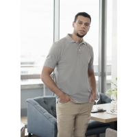 Men's Workwear Polo Shirt Modern-Flair, from Sustainable Material , 51% GRS Certified Recycled Polyester / 47% Conventional Cotton / 2% Conventional Elastane - Platinum grey