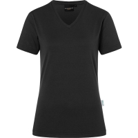 Ladies' Workwear T-Shirt Casual-Flair, from Sustainable Material , 51% GRS Certified Recycled Polyester / 46% Conventional Cotton / 3% Conventional Elastane - Black
