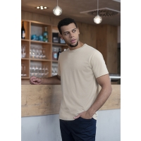 Men's Workwear T-Shirt Casual-Flair, from Sustainable Material , 51% GRS Certified Recycled Polyester / 46% Conventional Cotton / 3% Conventional Elastane - Sand