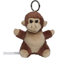 Plush monkey with keychain - Brown