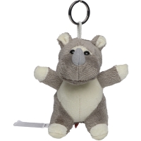 Plush rhino with keychain - Gray