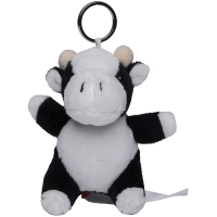 Plush cow with keychain - Black/white