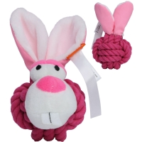 Dog toy knotted animal rabbit - Pink