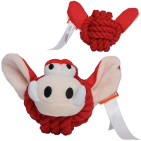 Dog toy knotted animal boar - Red