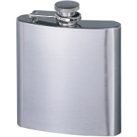 Hip Flask - Matt silver finish