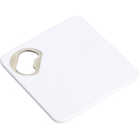 Coaster with bottle opener - White