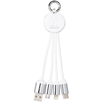 3-in-1 Charging Cable with Light - White/white