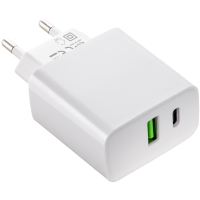 USB-C & USB wallcharger - White