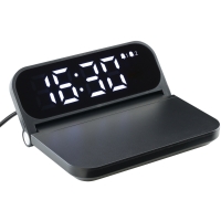 Fast Wireless Charger with alarm clock - Black