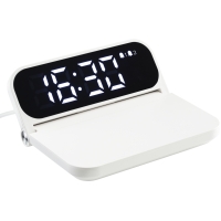 Fast Wireless Charger with alarm clock - White