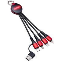 6-in-1 Charging Cable with Light - Red / red