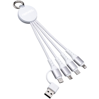 6-in-1 Charging Cable with Light - White / white