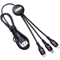 6-in-1 Charging Cable with Light - Black / white