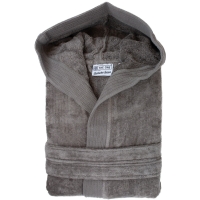 Velour Bathrobe Hooded - Taupe