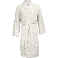 Hamam Bathrobe  - Beige/White