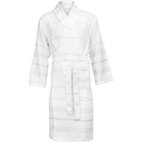 Hamam Bathrobe  - White/grey